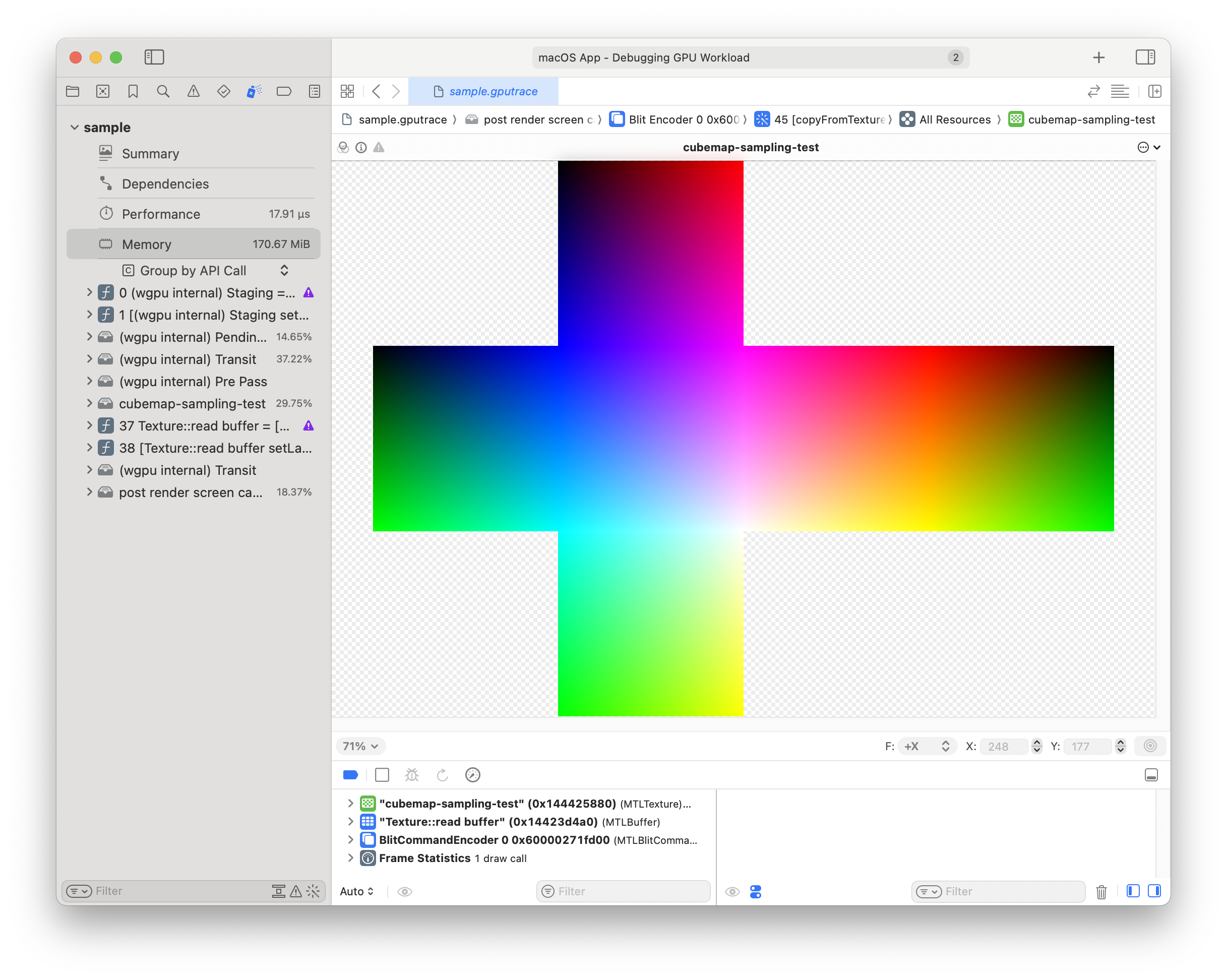 the color cube, as a cubemap, fixed